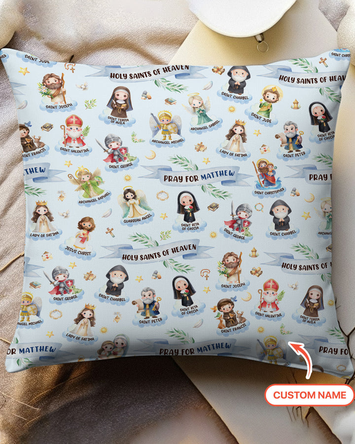 Holy Saints of Heaven Custom Name Bamboo Pillow Case