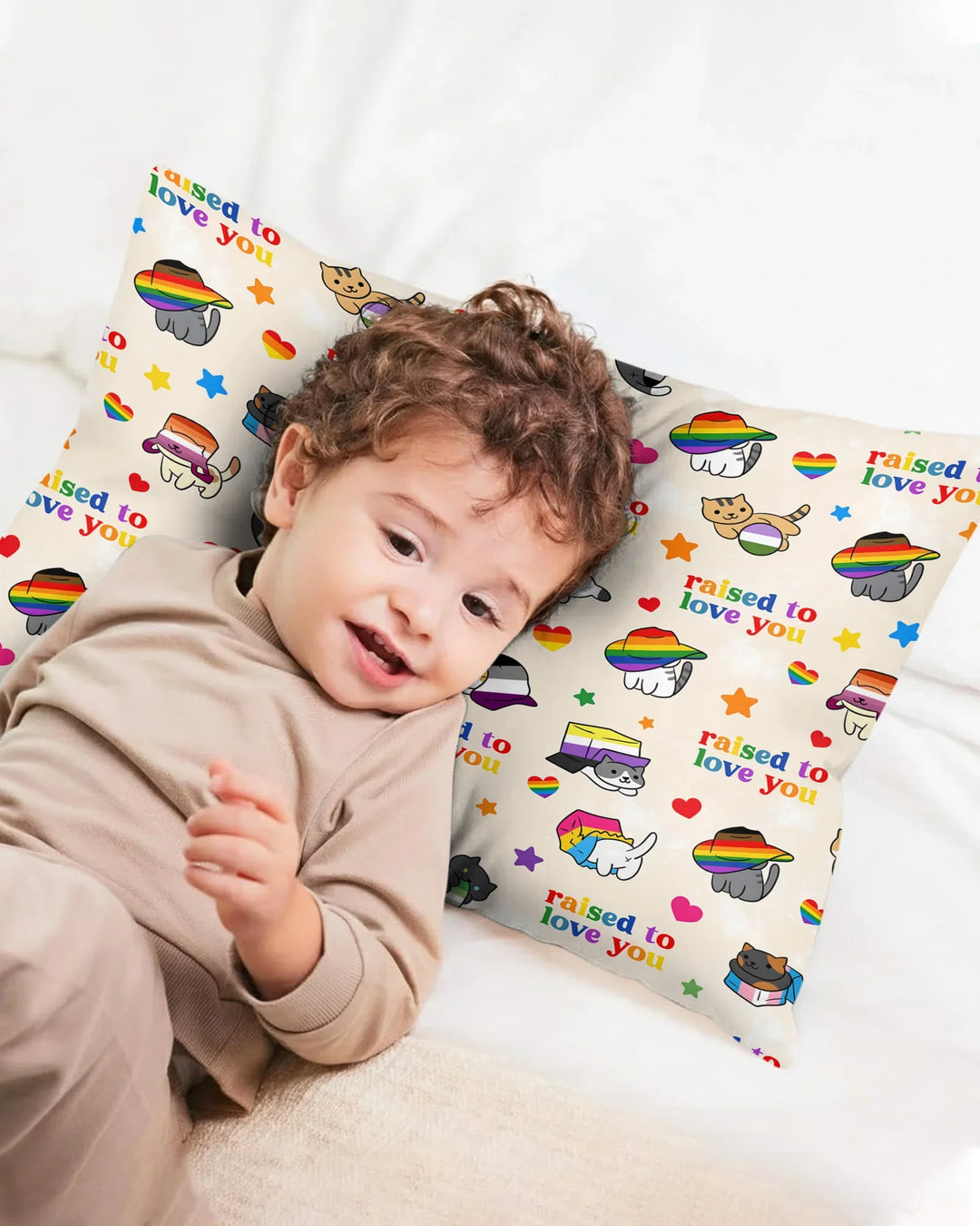 Rainbow Paws Family Matching Bamboo Pillow Case