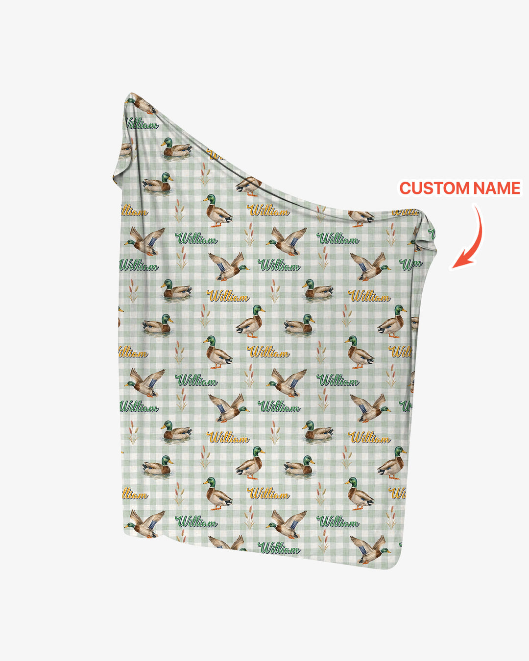 Mallard Duck Custom Name swaddle blanket