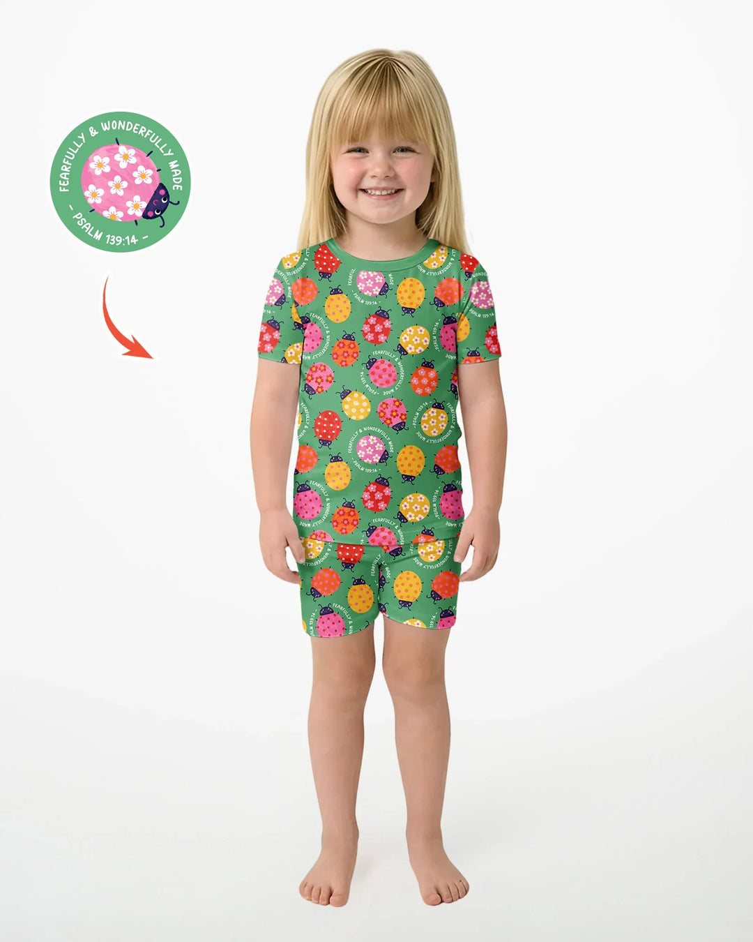 Template Bamboo Two Piece Short Sleeve Shorts Pyjamas Set