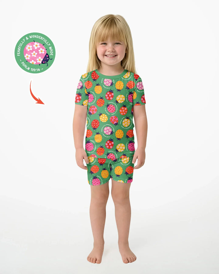 Template Bamboo Two Piece Short Sleeve Shorts Pyjamas Set
