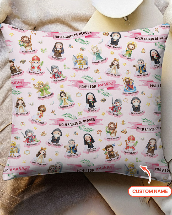 Holy Saints of Heaven Custom Name Bamboo Pillow Case
