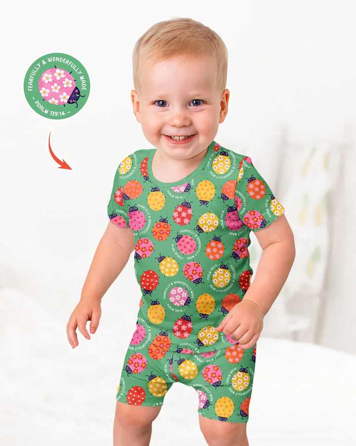 Template Bamboo Two Piece Short Sleeve Shorts Pyjamas Set