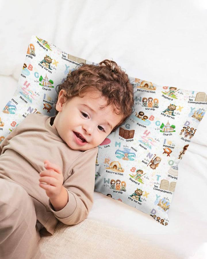 Bible ABC Alphabet Bamboo Pillow Case