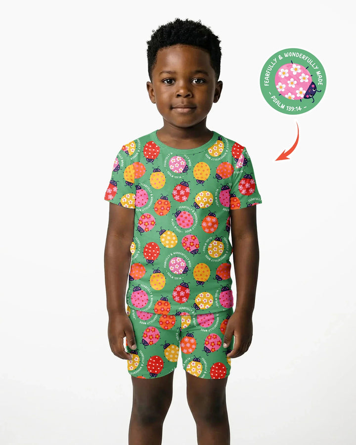 Template Bamboo Two Piece Short Sleeve Shorts Pyjamas Set