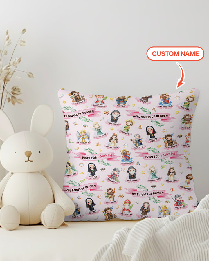 Holy Saints of Heaven Custom Name Bamboo Pillow Case