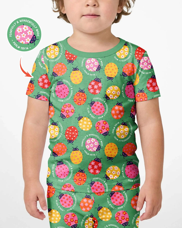 Template Bamboo Two Piece Short Sleeve Shorts Pyjamas Set