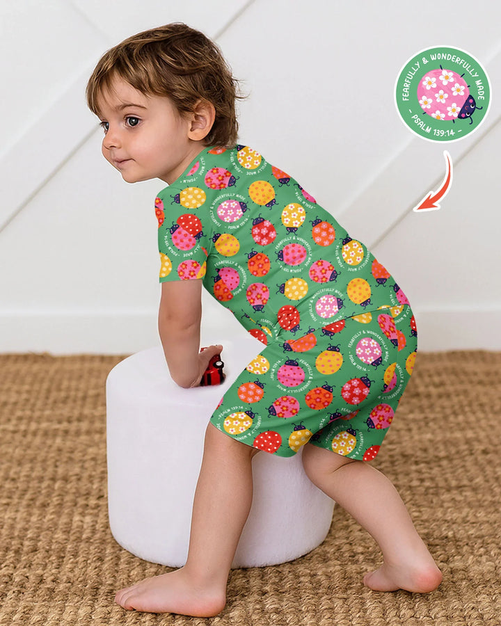 Template Bamboo Two Piece Short Sleeve Shorts Pyjamas Set