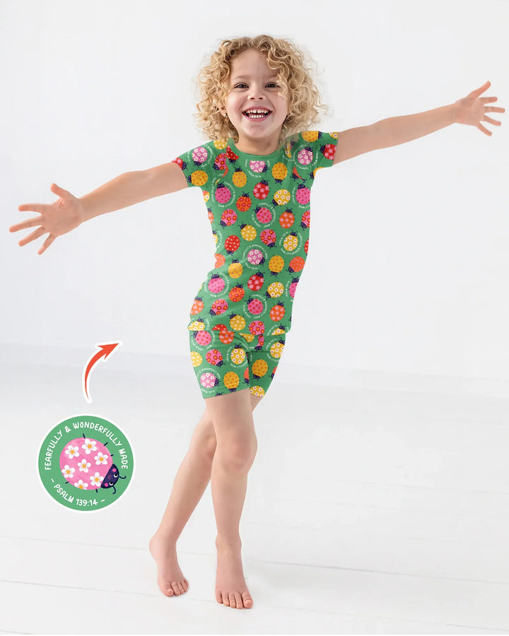 Template Bamboo Two Piece Short Sleeve Shorts Pyjamas Set