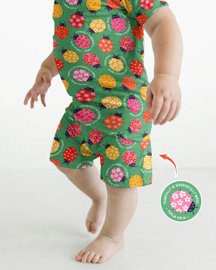 Template Bamboo Two Piece Short Sleeve Shorts Pyjamas Set