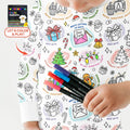 Christmas Activities Colorable Two Piece Long Sleeve Pajama Set , Christmas Activities Colorable Two Piece Long Sleeve Pajama Set - 12-18M