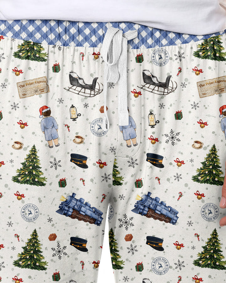 Custom Name North Pole Adventure Bamboo Men's Pajama Set