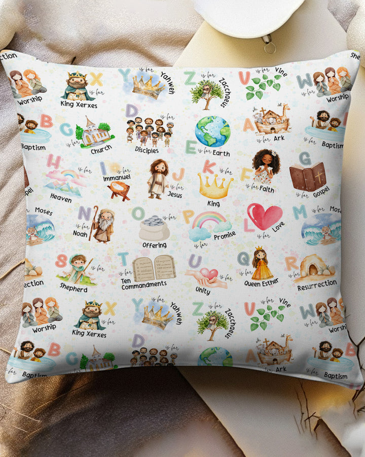 Bible ABC Alphabet Bamboo Pillow Case