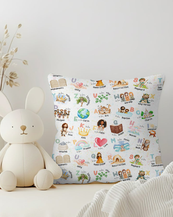 Bible ABC Alphabet Bamboo Pillow Case