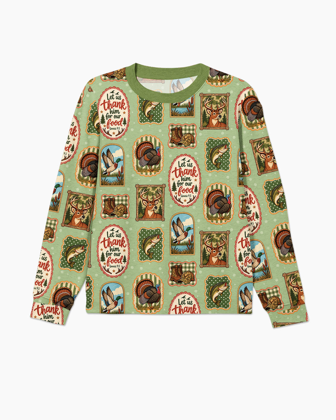 Hunting Let Us Thank Him For Our Food Bamboo Men's Pajama Set