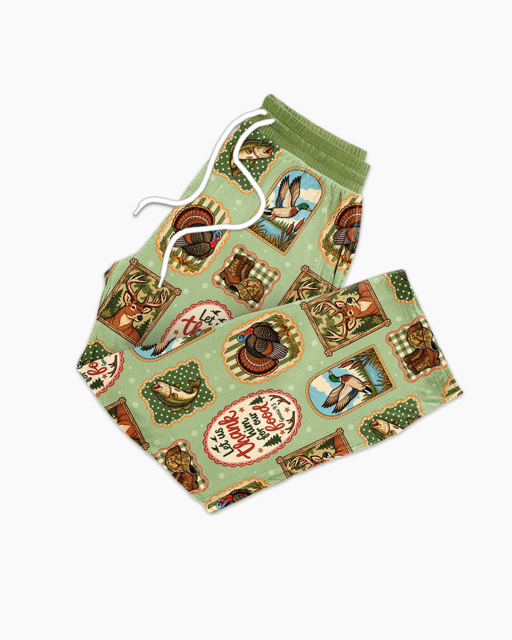 Hunting Let Us Thank Him For Our Food Bamboo Men's Pajama Set