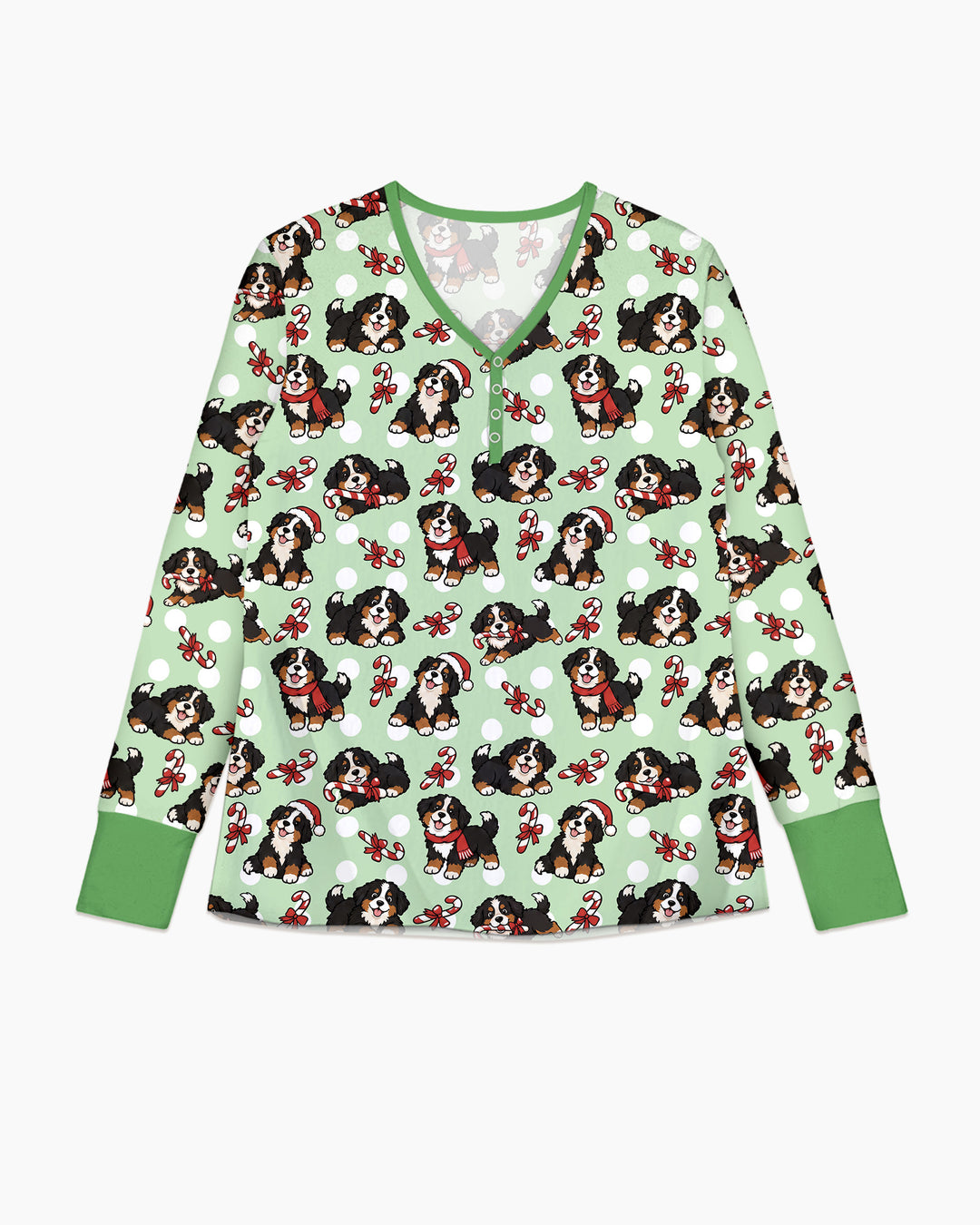 Holiday Bernese Mountain Christmas Dog Bamboo Women Pajama Set