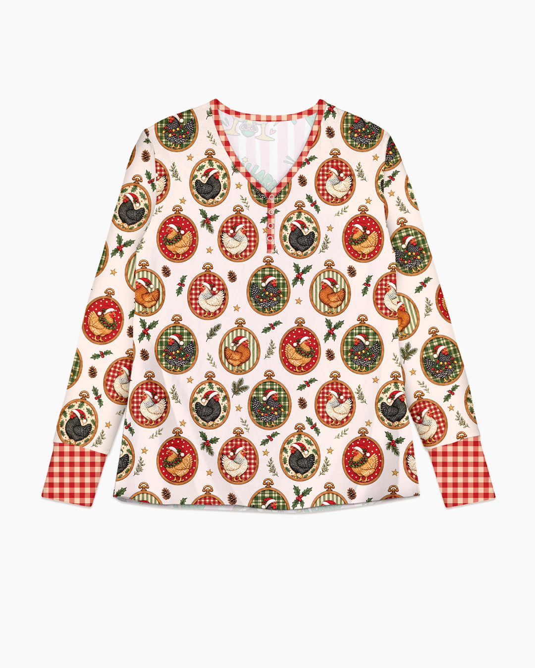 Chicken Merry Clucking Christmas Bamboo Women Pajama Set