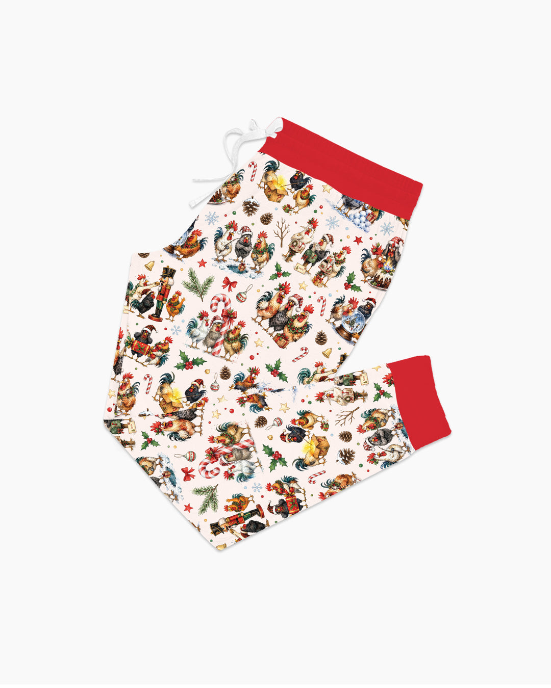 Funny Roosters On Christmas Bamboo Women Pajama Set