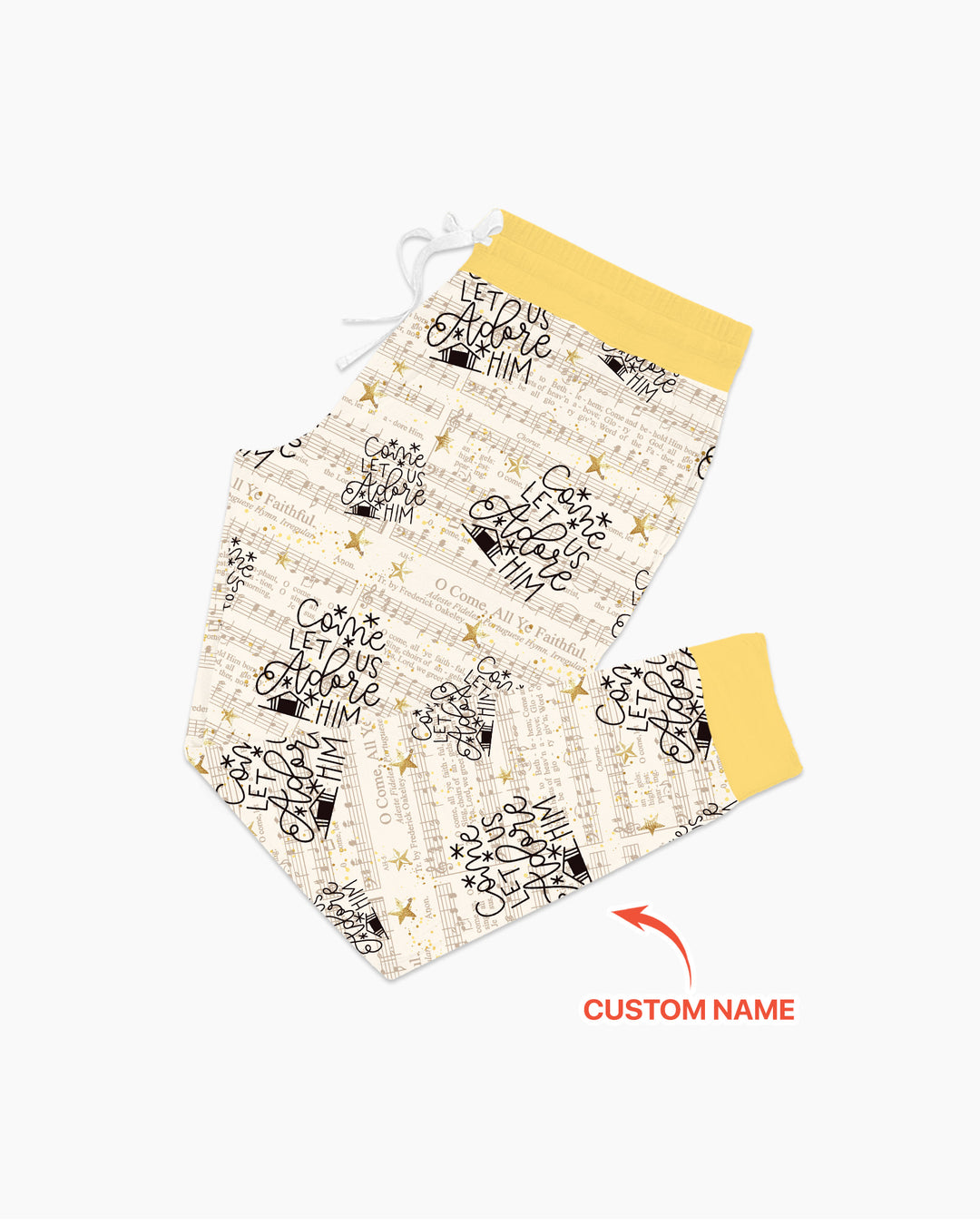Oh Come Let Us Adore Him Custom Name Mommy And Me Matching Bamboo Women Pajama Set