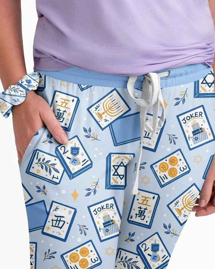 Mahjong Tov Hanukkah Family Matching Bamboo Women Pajama Set