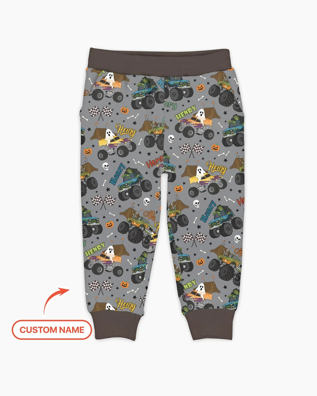 Custom Name Halloween Creepy Crusher Family Matching Bamboo Jogger