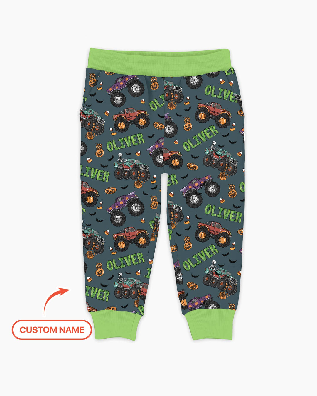Custom Name Haunted Monster Trucks Bamboo Jogger