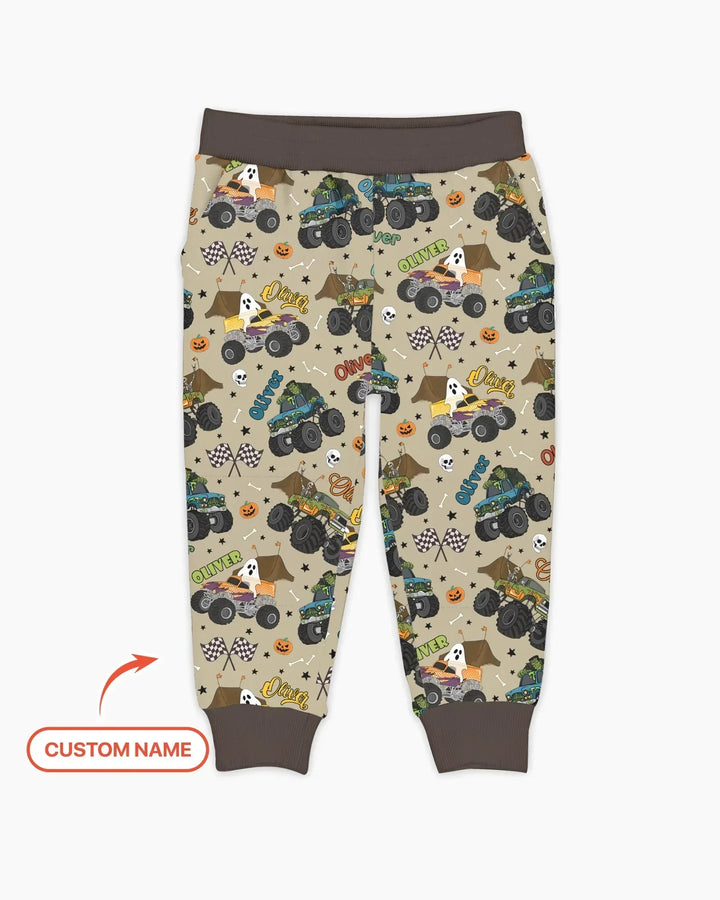 Custom Name Halloween Creepy Crusher Family Matching Bamboo Jogger