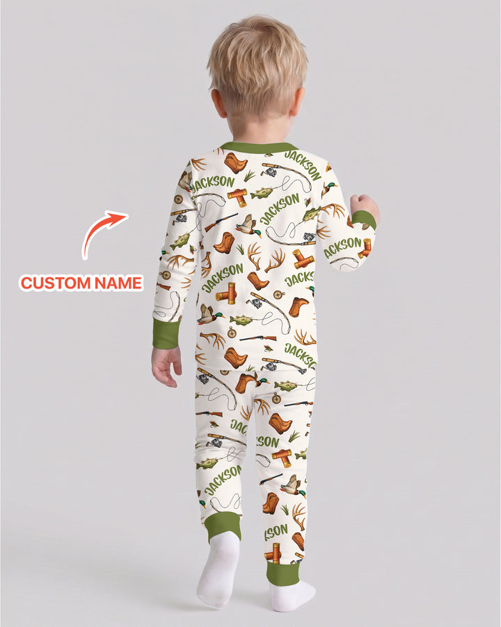 So God Made A Southern Boy Custom Name Bamboo Two Piece Long Sleeve Pajama Set