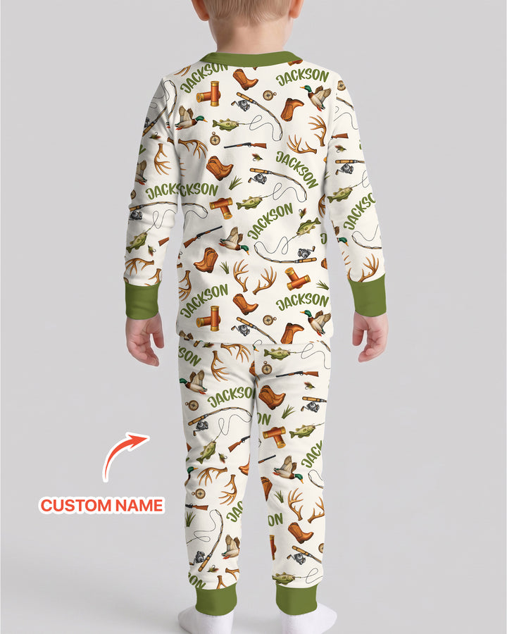 So God Made A Southern Boy Custom Name Bamboo Two Piece Long Sleeve Pajama Set