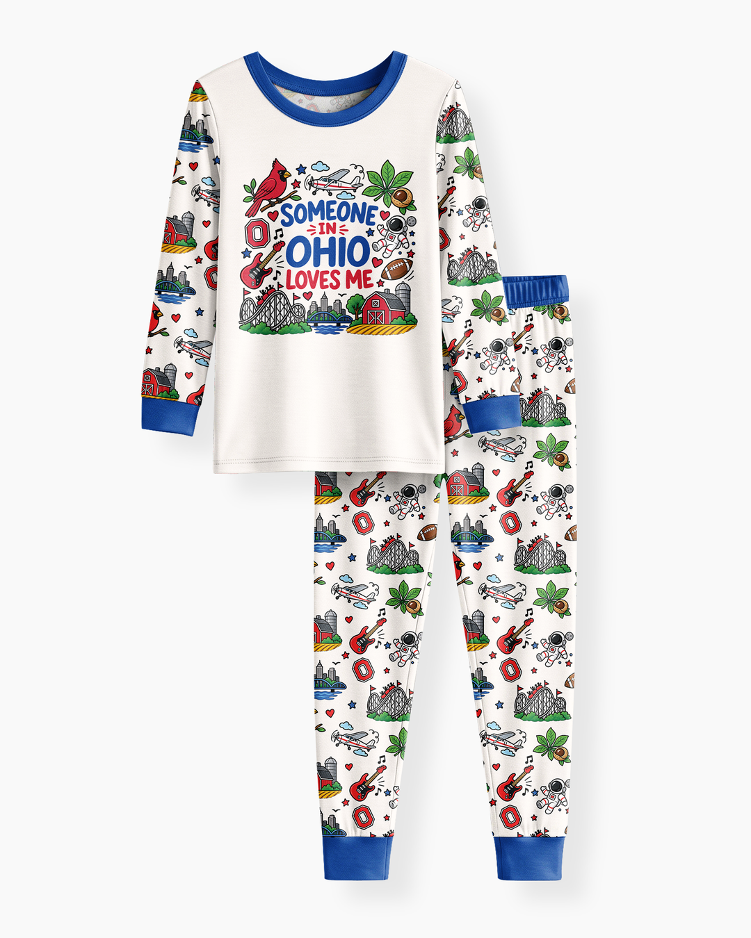 Someone in Ohio Loves Me Bamboo Two Piece Long Sleeve Pajama Set