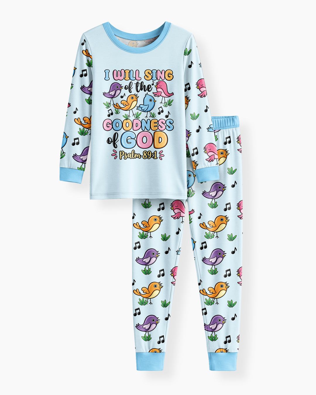 I Will Sing of the Goodness of God Bamboo Two Piece Long Sleeve Pajama Set