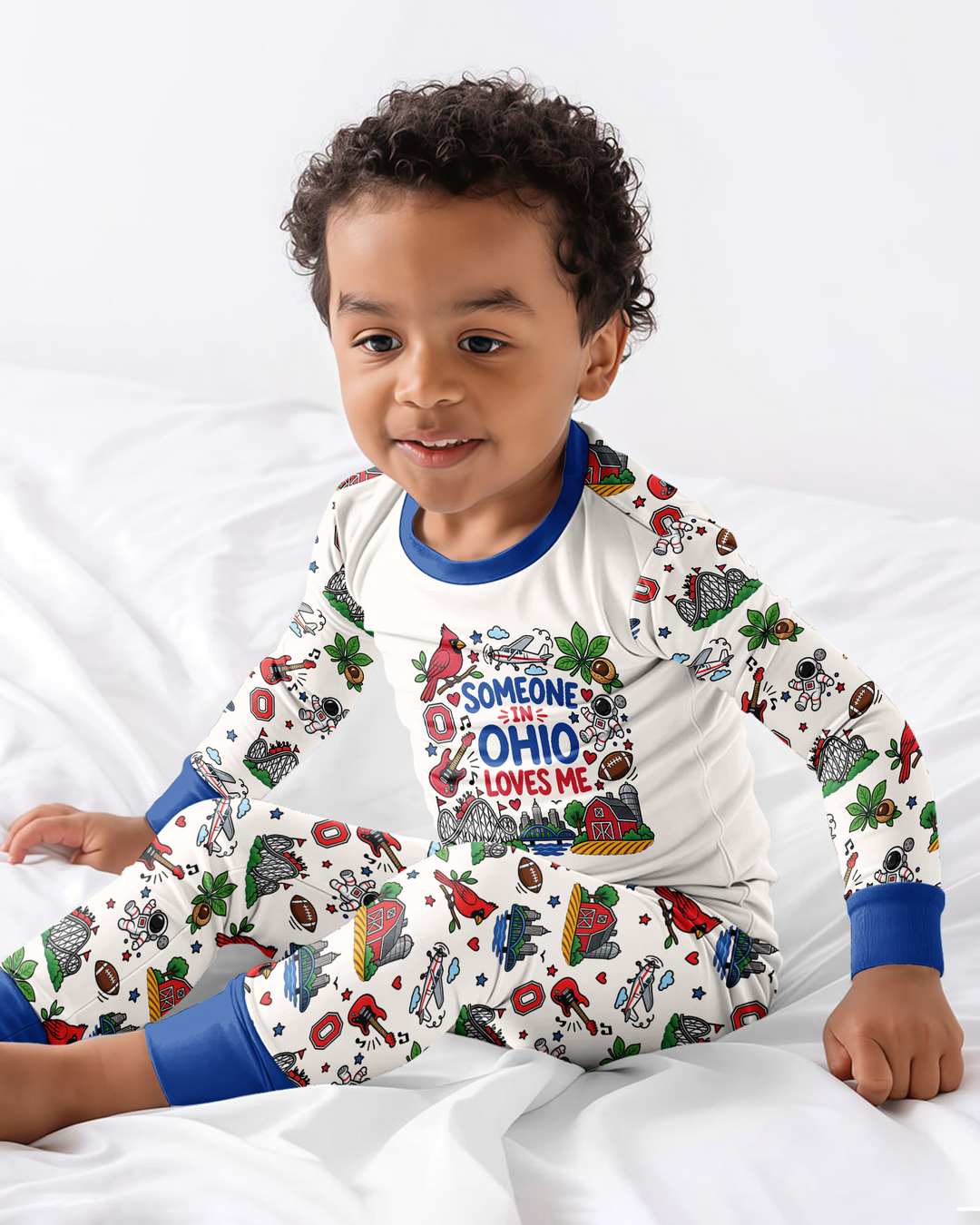 Someone in Ohio Loves Me Bamboo Two Piece Long Sleeve Pajama Set