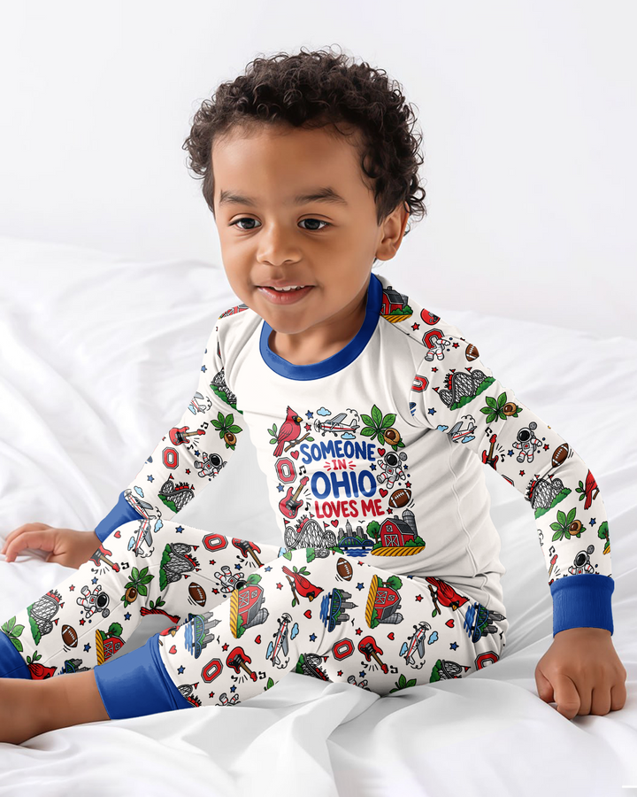Someone in Ohio Loves Me Bamboo Two Piece Long Sleeve Pajama Set