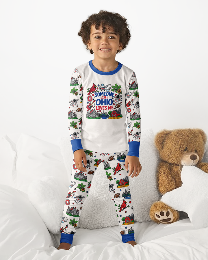 Someone in Ohio Loves Me Bamboo Two Piece Long Sleeve Pajama Set