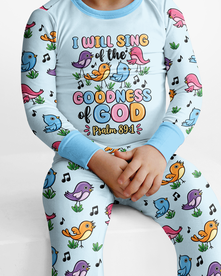 I Will Sing of the Goodness of God Bamboo Two Piece Long Sleeve Pajama Set