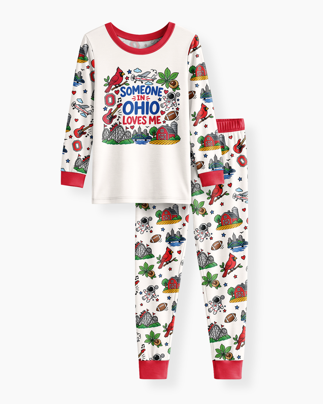 Someone in Ohio Loves Me Bamboo Two Piece Long Sleeve Pajama Set