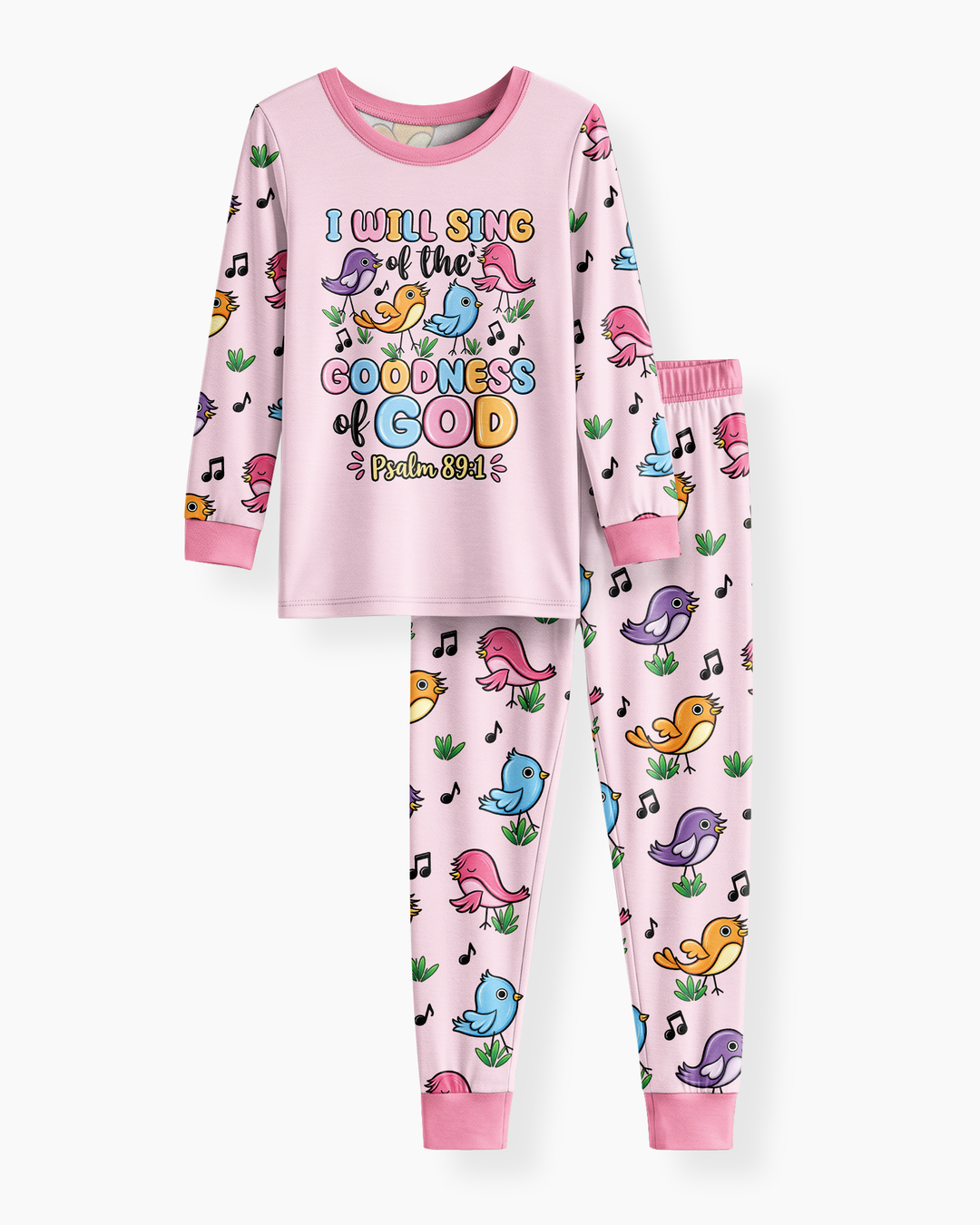 I Will Sing of the Goodness of God Bamboo Two Piece Long Sleeve Pajama Set