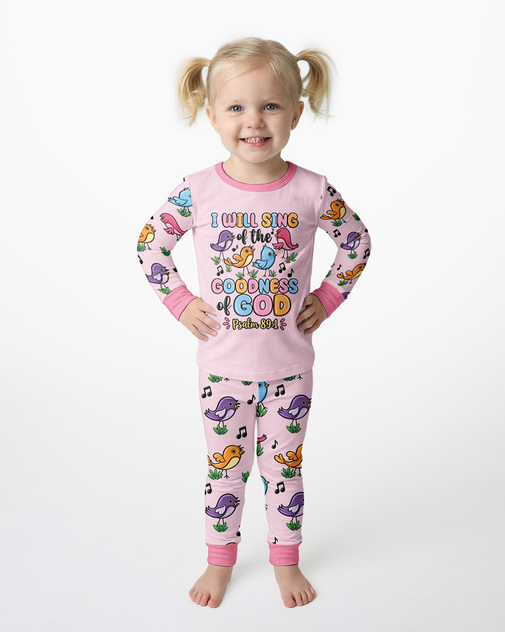 I Will Sing of the Goodness of God Bamboo Two Piece Long Sleeve Pajama Set