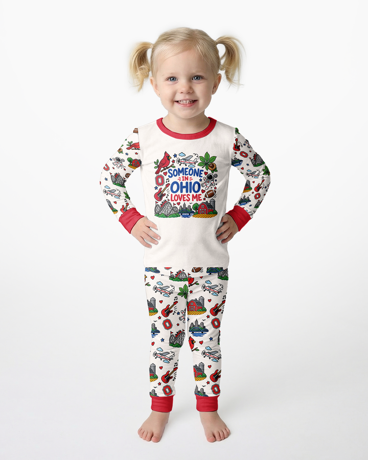 Someone in Ohio Loves Me Bamboo Two Piece Long Sleeve Pajama Set