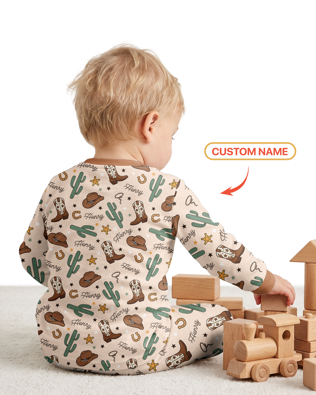 Custom Name Western Moved Out of My Mom's & Place Got My Own Crib Bamboo Two Piece Long Sleeve Pajama Set