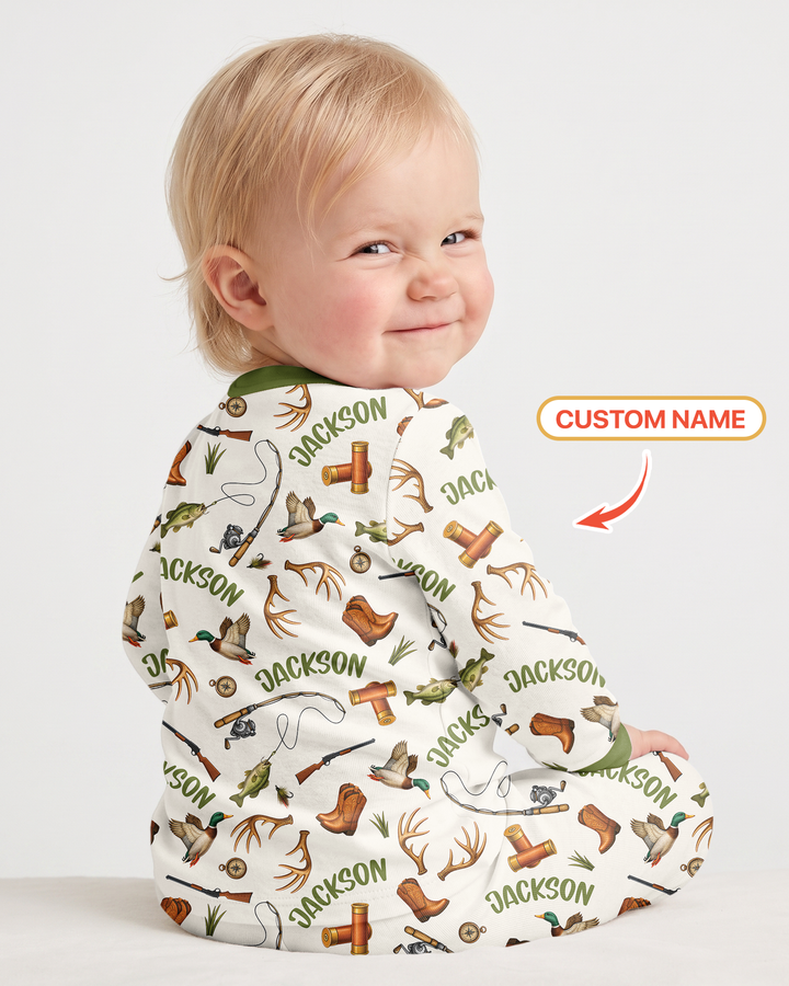 So God Made A Southern Boy Custom Name Bamboo Two Piece Long Sleeve Pajama Set