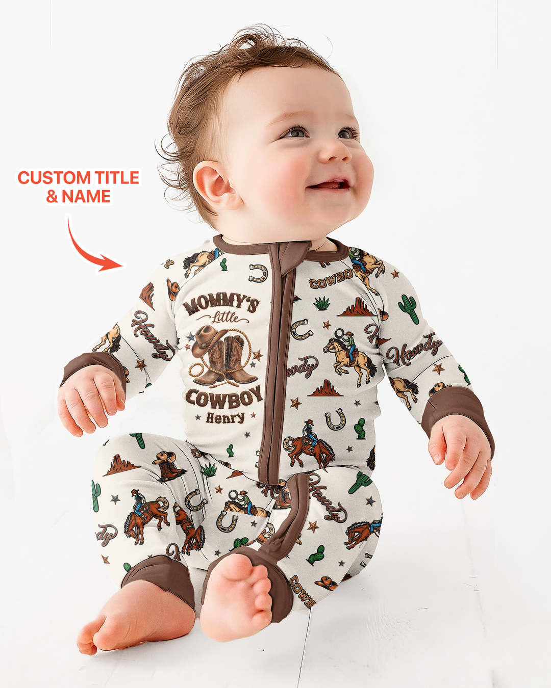 Personalized Family's Little Cowboy Bamboo Convertible Zippy
