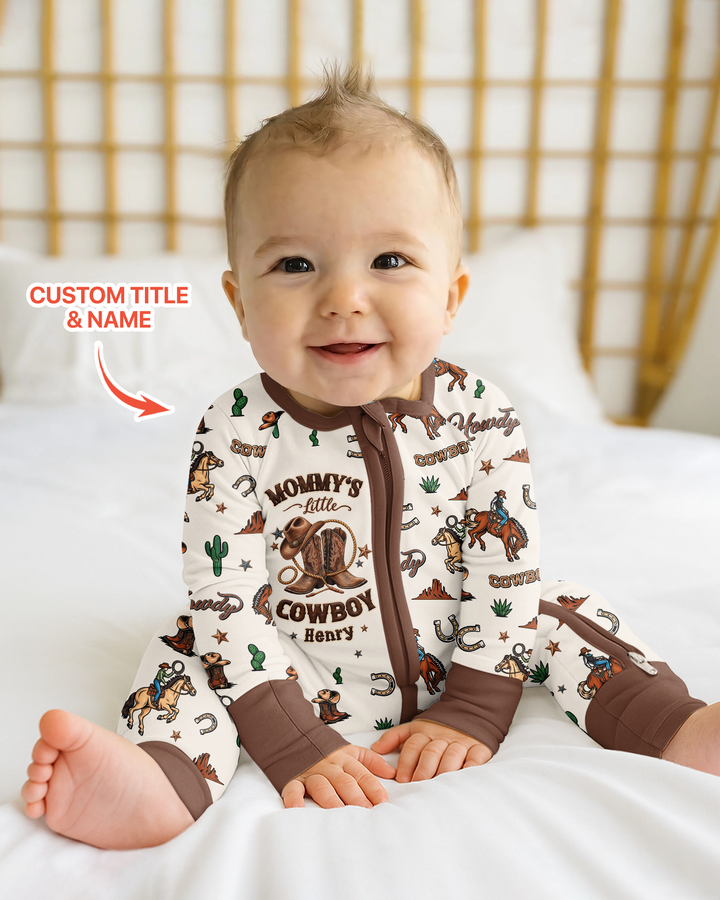 Personalized Family's Little Cowboy Bamboo Convertible Zippy