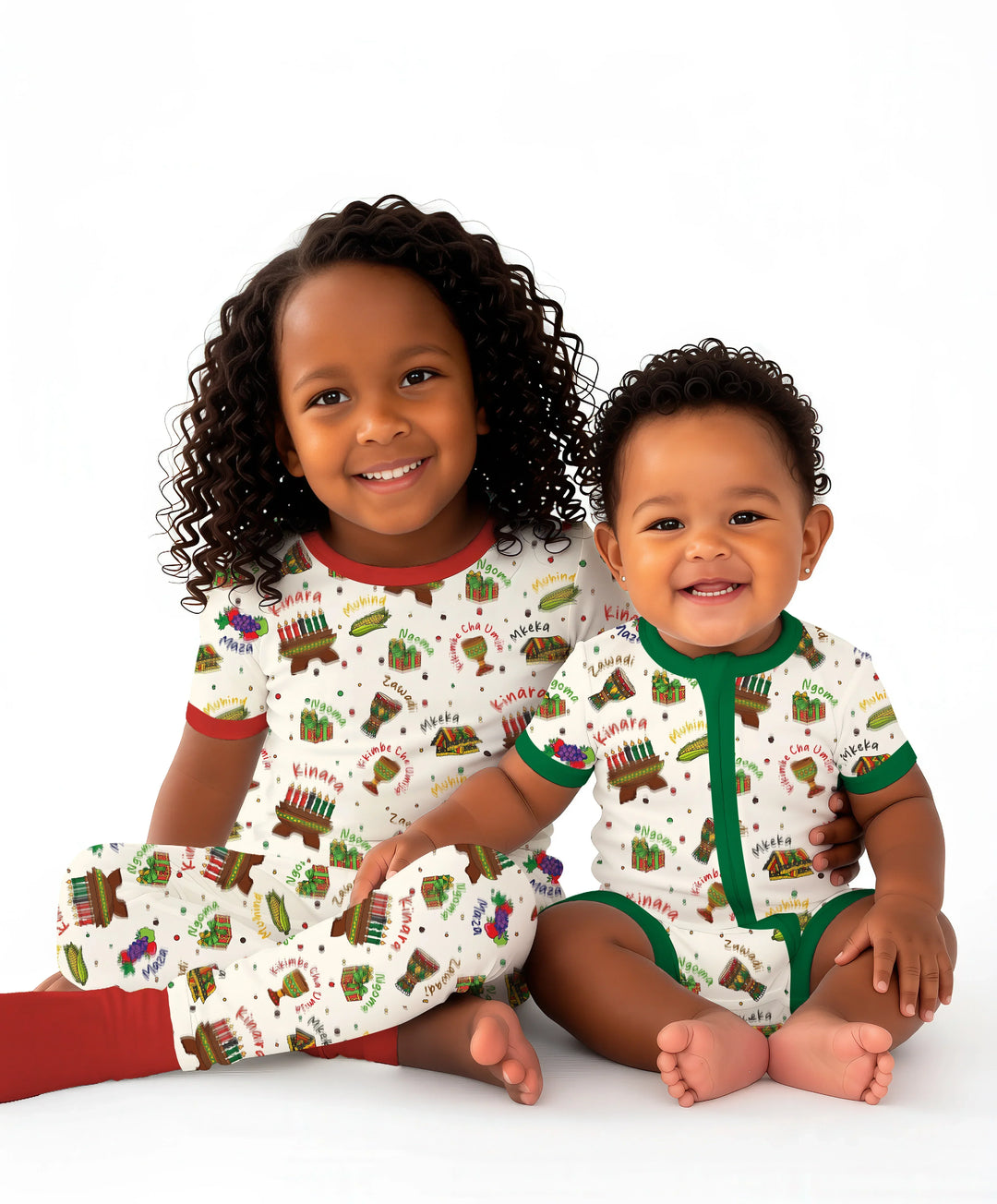 Happy Kwanzaa Family Matching Bamboo Shorty Zippy