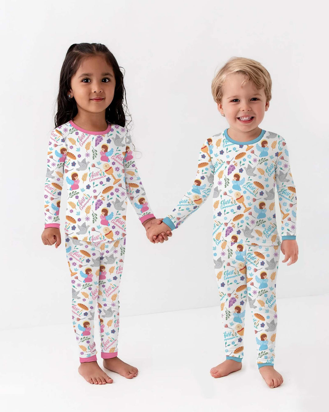 First Communion Bamboo Two Piece Long Sleeve Pajama Set