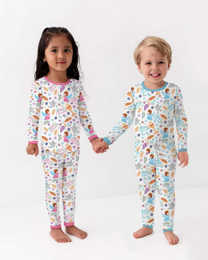 First Communion Bamboo Two Piece Long Sleeve Pajama Set