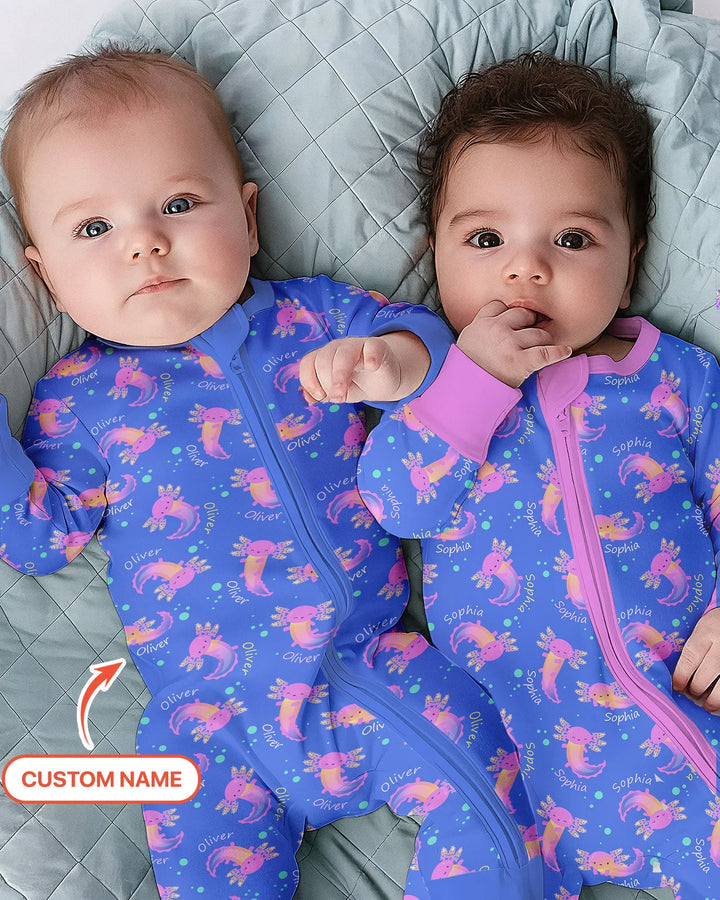 Axolotl Glow Custom Name Bamboo Convertible Zippy