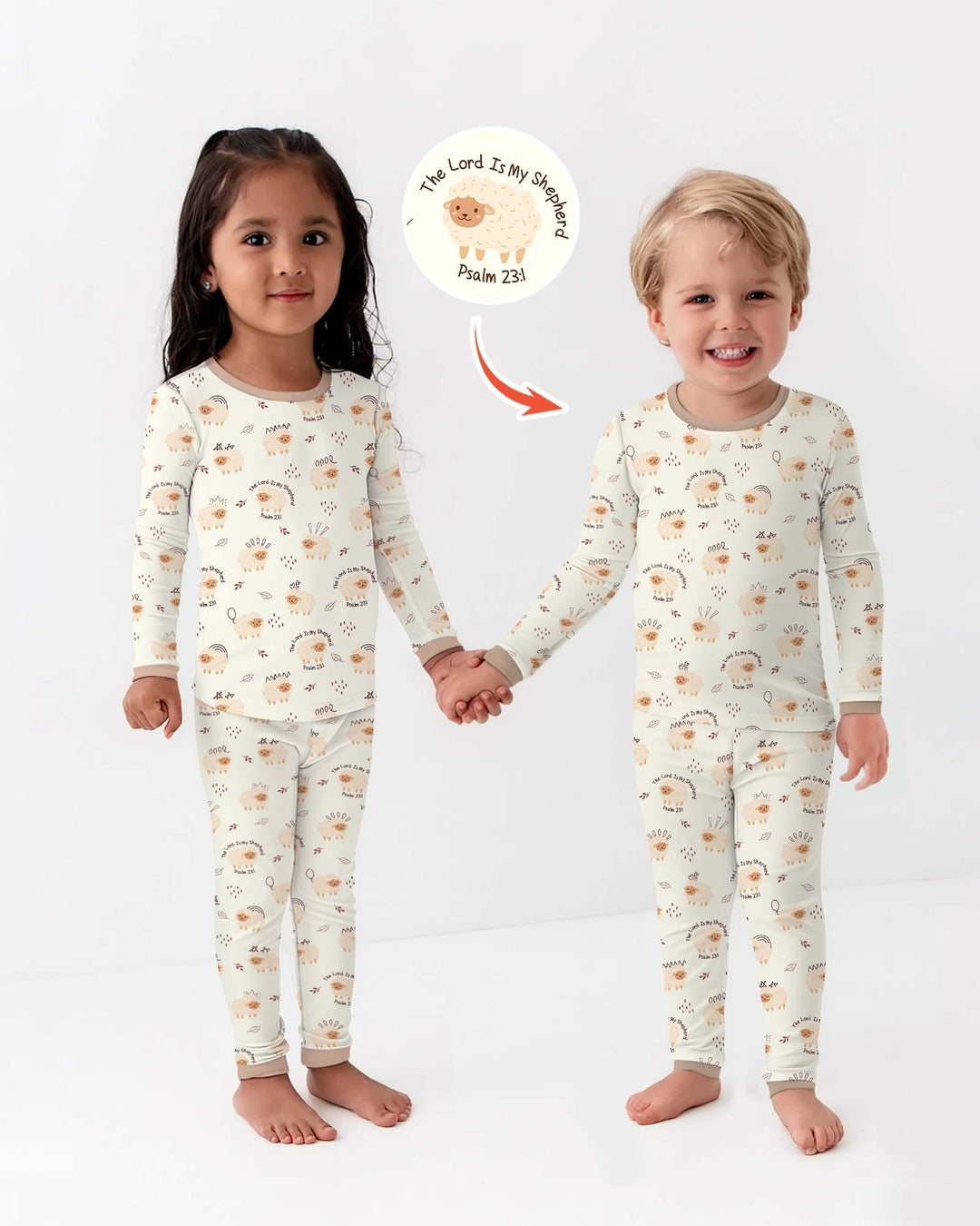 The Lord Is My Shepherd Baby Bamboo Two Piece Long Sleeve Pajama Set
