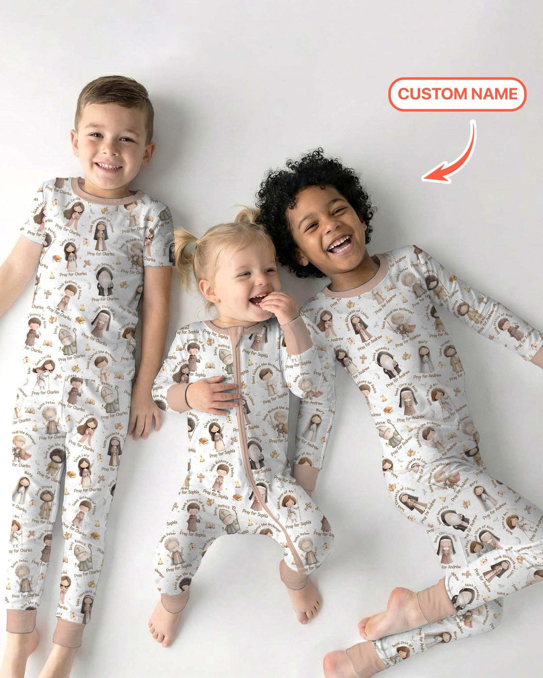 Pray For Me Custom Name Bamboo Two Piece Long Sleeve Pajama Set